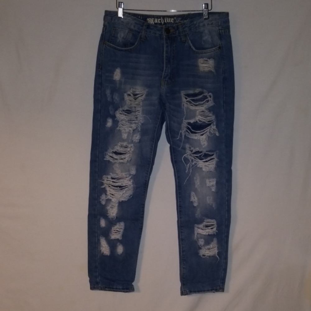 Machine Pour neuf mode  Distressed jeans